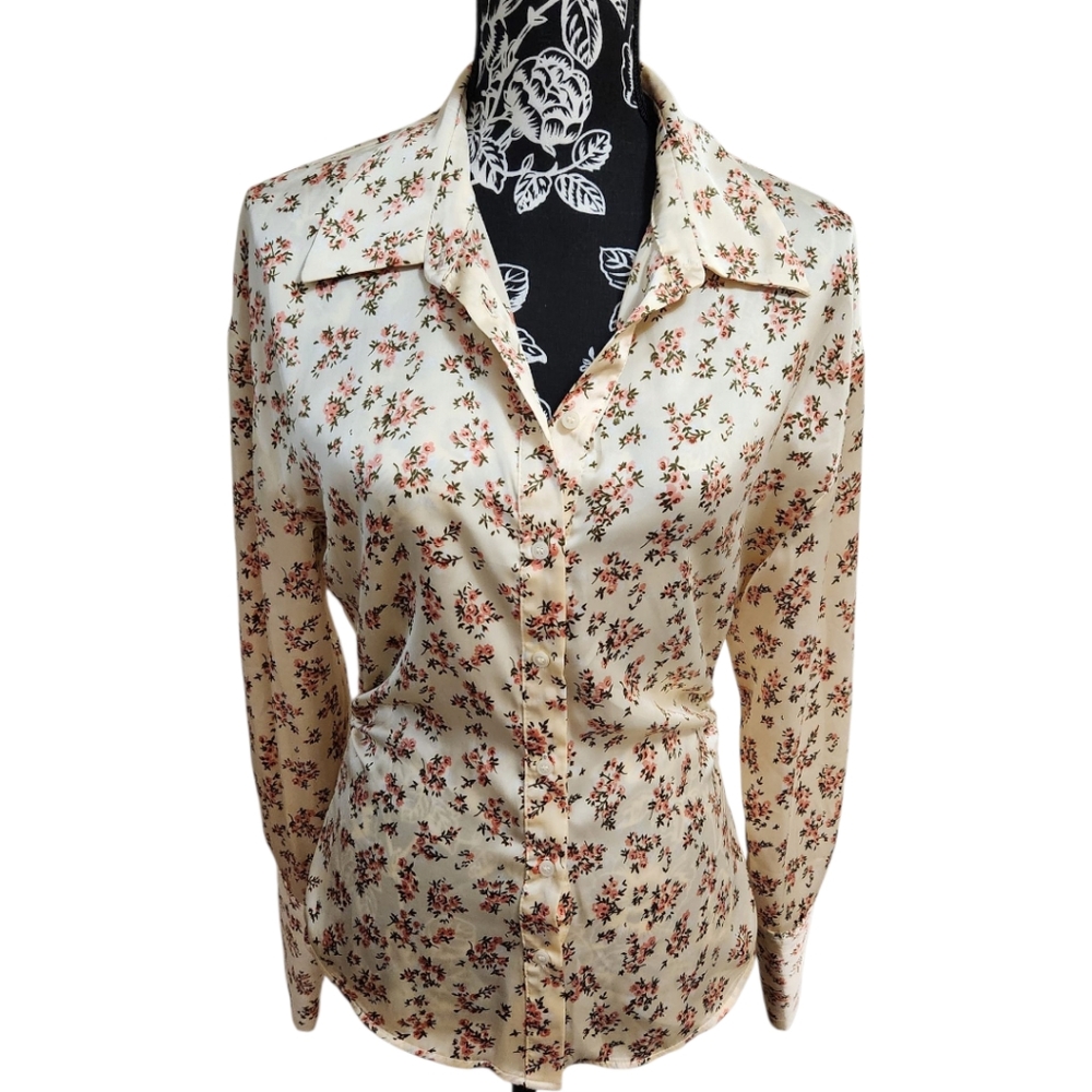 Zara Floral Button-Up Blouse